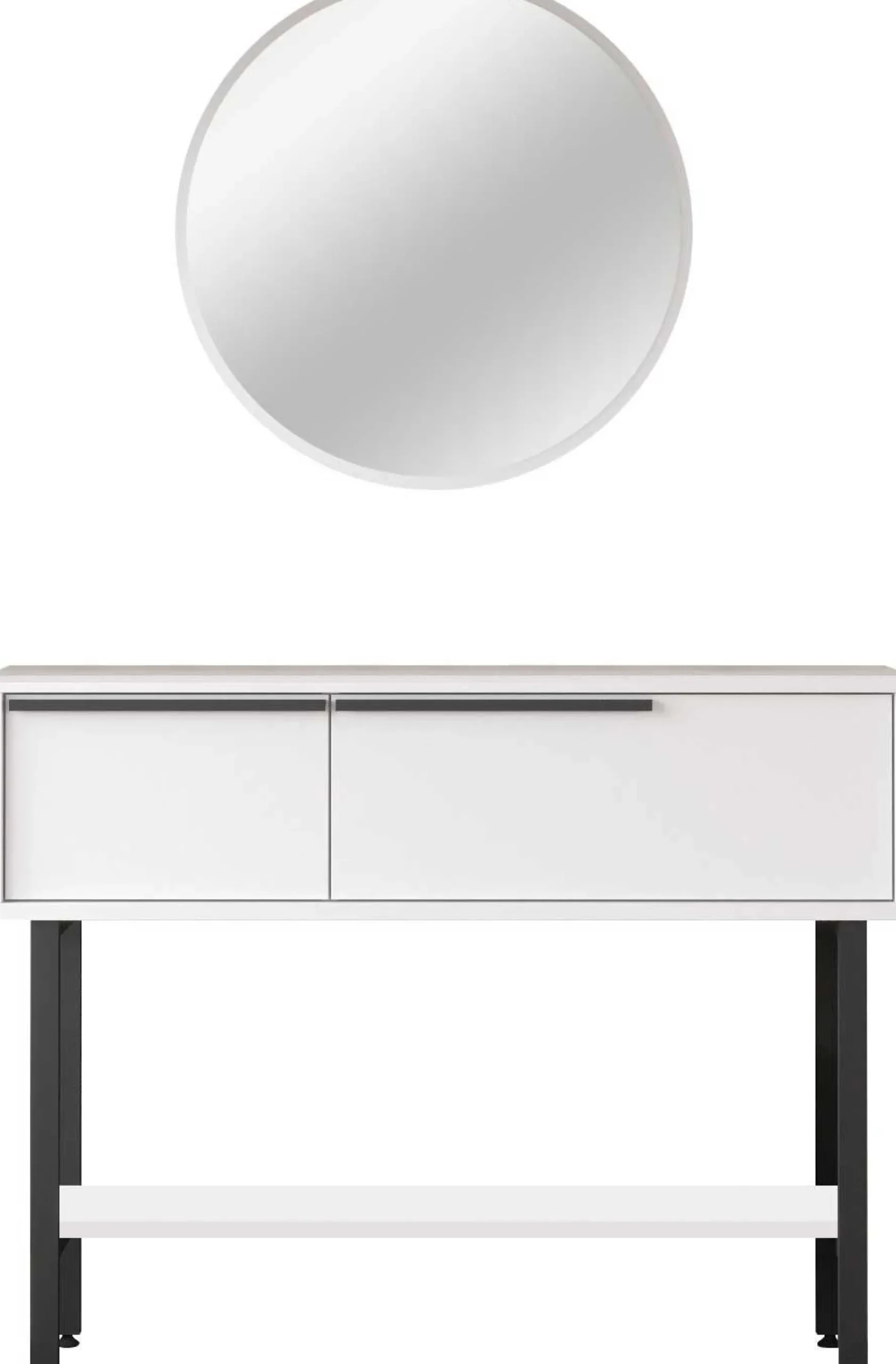 ON12 Sideboard | 100x30x76cm | mit Spiegel | Weiß