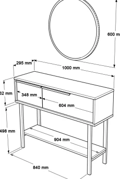 ON12 Sideboard | 100x30x76cm | mit Spiegel | Weiß