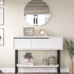 ON12 Sideboard | 100x30x76cm | mit Spiegel | Weiß