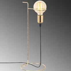 Opviq Tischleuchte Gold | Metallgehäuse, 19x19 cm, 51 cm Höhe