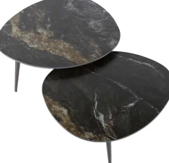 Organic Fossil Keramik Couchtisch-Set - Schwarz