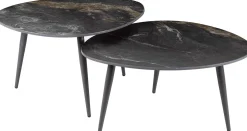 Organic Fossil Keramik Couchtisch-Set - Schwarz