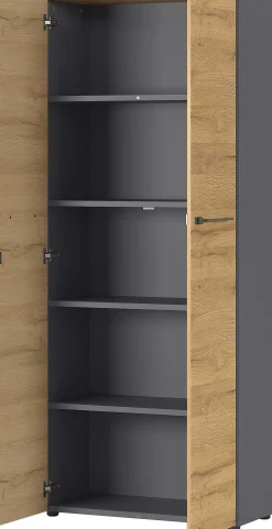 Osmond 80cm Aktenschrank mit 2 Türen - Eiche/Graphit