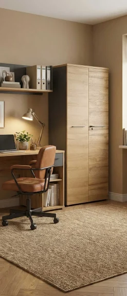 Osmond 80cm Aktenschrank mit 2 Türen - Eiche/Graphit
