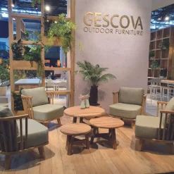 Outdoor-Couchtisch-Set Ferdi Gescova - Teakholz - 80/60/50cm - Braun