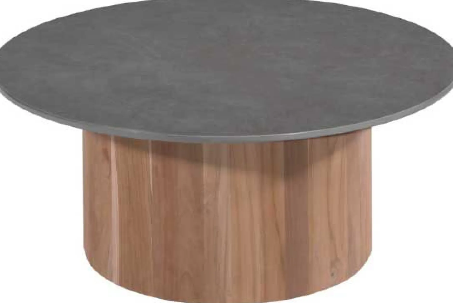 Outdoor Couchtisch Viola Gescova - Ø80 x 32 cm - Teakholz/Dunkelgrau