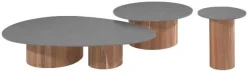 Outdoor Couchtisch Viola Gescova - Ø80 x 32 cm - Teakholz/Dunkelgrau