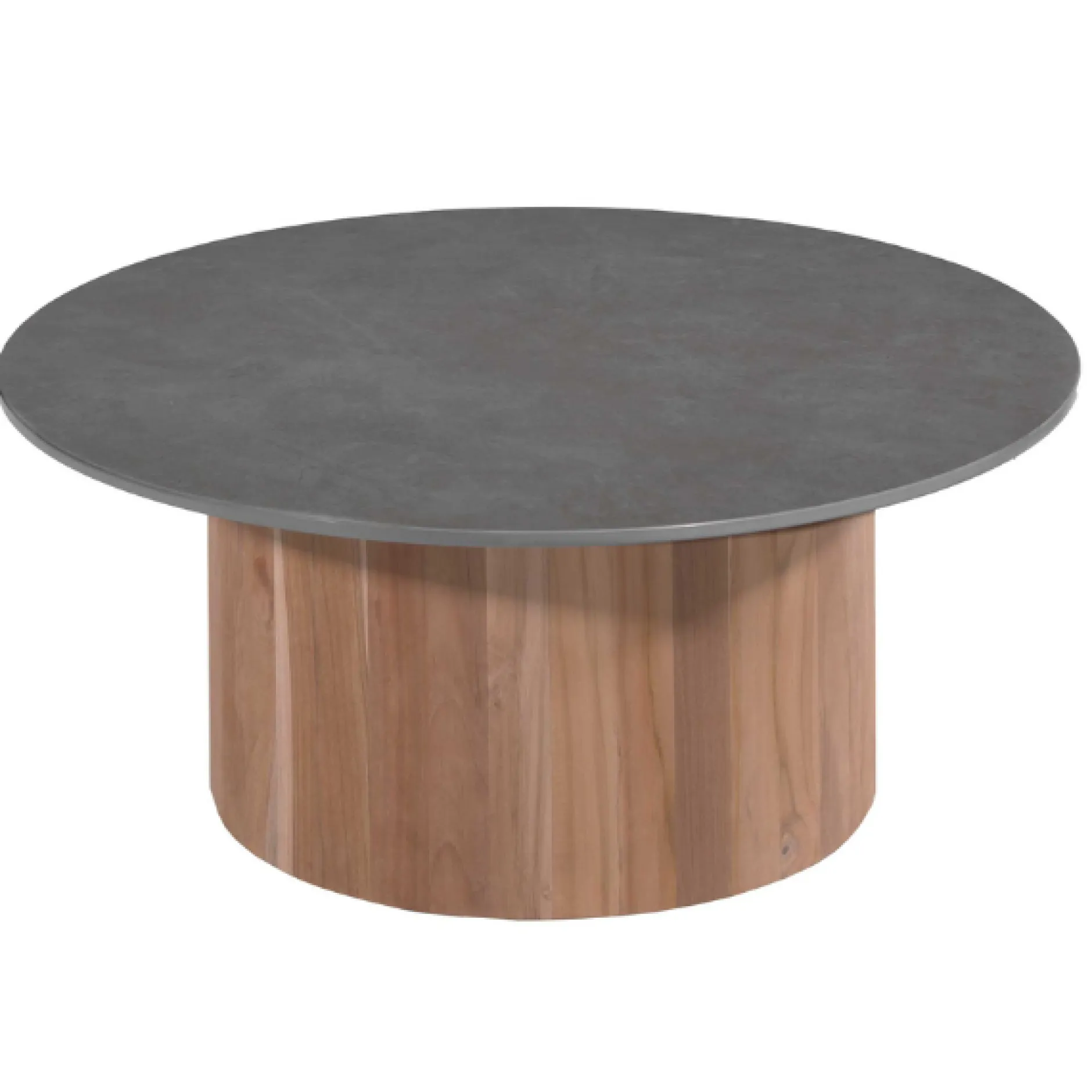 Outdoor Couchtisch Viola Gescova - Ø80 x 32 cm - Teakholz/Dunkelgrau
