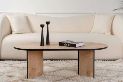 Ovaler Couchtisch Sable - 119x60x40cm - Eiche Dekor/schwarz