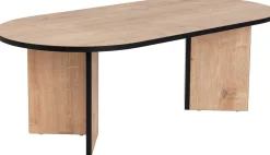 Ovaler Couchtisch Sable - 119x60x40cm - Eiche Dekor/schwarz