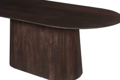 Ovaler dunkelbrauner Tisch Miguel - 200 cm | Massivholz Mango | H76 x B200 x T100 cm