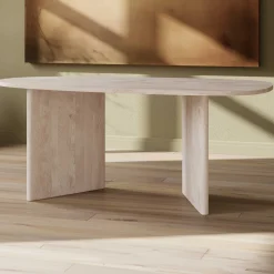 Ovaler Esstisch Grönvik MDF Natur 180x90 cm Braun