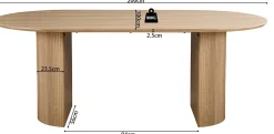 Ovaler Esstisch Lagos - 200x100x76cm - Eiche Dekor