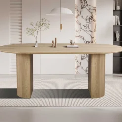Ovaler Esstisch Lagos - 200x100x76cm - Eiche Dekor