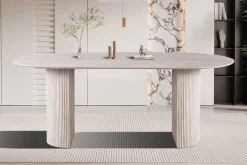 Ovaler Esstisch Lagos - 200x100x76cm - Travertin