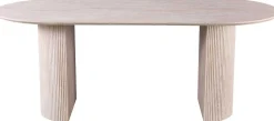 Ovaler Esstisch Lagos - 200x100x76cm - Travertin