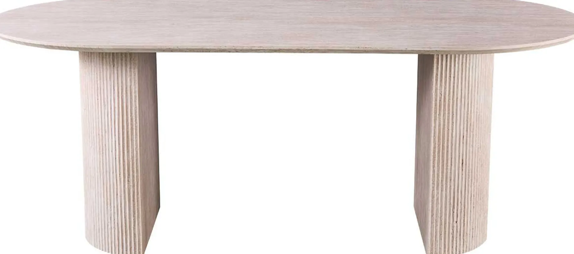 Ovaler Esstisch Lagos - 200x100x76cm - Travertin