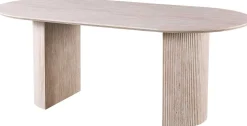 Ovaler Esstisch Lagos - 200x100x76cm - Travertin