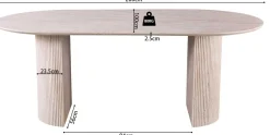 Ovaler Esstisch Lagos - 200x100x76cm - Travertin