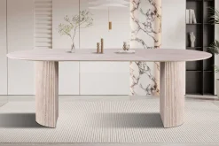Ovaler Esstisch Lagos - 220x110x76cm - Travertin