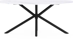 Ovaler Esstisch Matera - 180x90x75cm - Marmor/schwarz