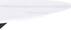Ovaler Esstisch Matera - 180x90x75cm - Marmor/schwarz