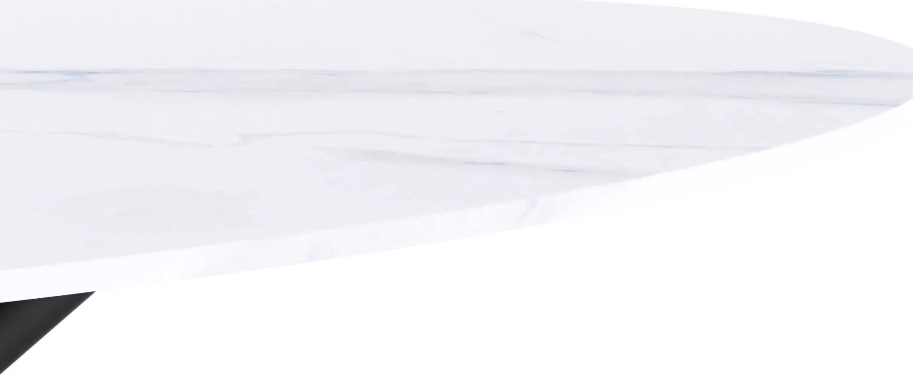 Ovaler Esstisch Matera - 180x90x75cm - Marmor/schwarz