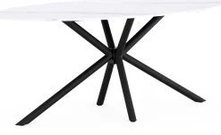 Ovaler Esstisch Matera - 180x90x75cm - Marmor/schwarz