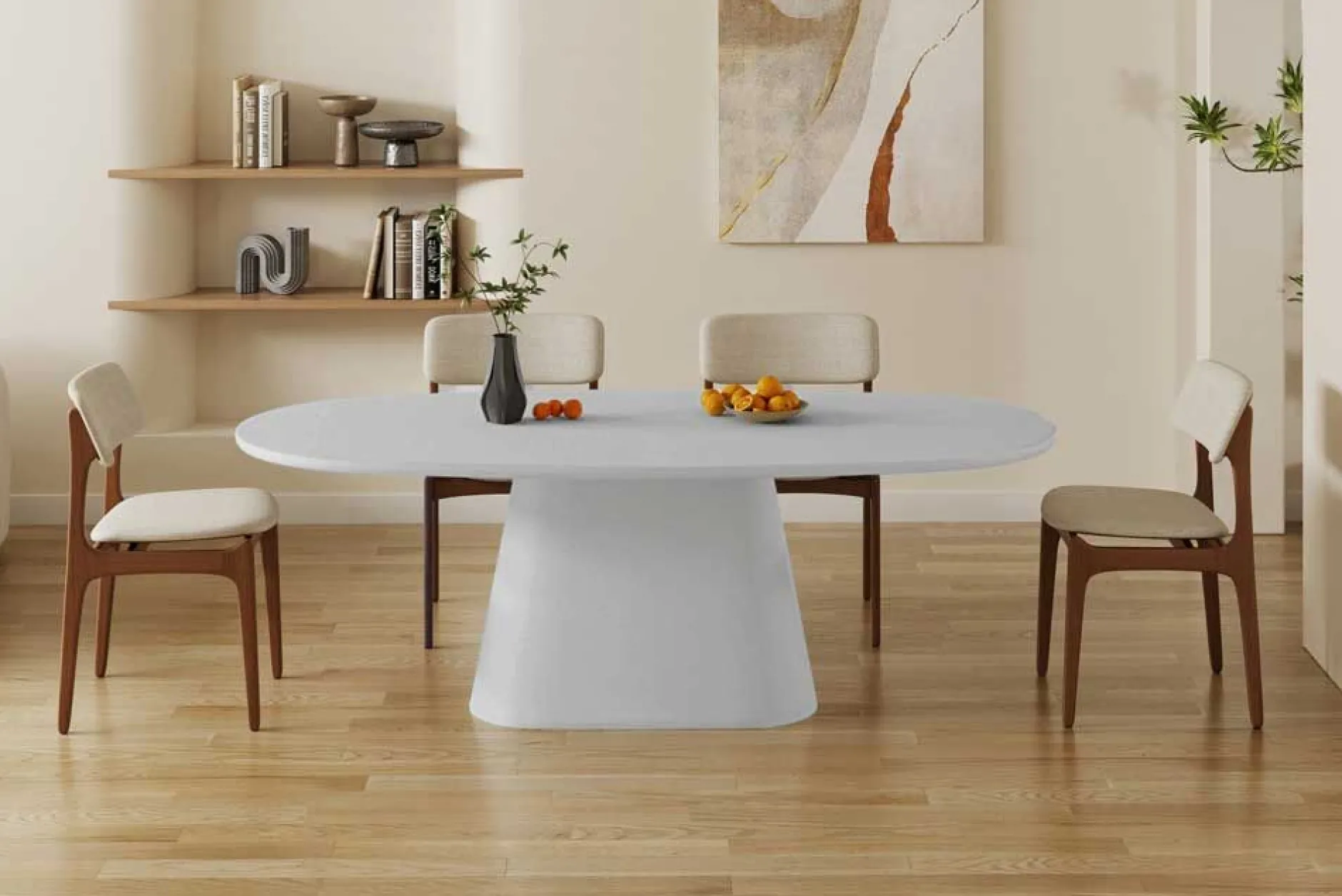 Ovaler Esstisch Tavares - 220x100x76cm - ecru