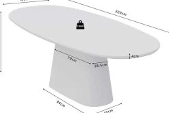 Ovaler Esstisch Tavares - 220x100x76cm - ecru