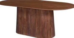 Ovaler hellbrauner Tisch Miguel - 200 cm | Massivholz Mango | H76 x B200 x T100 cm