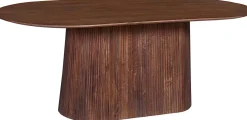 Ovaler hellbrauner Tisch Miguel - 200 cm | Massivholz Mango | H76 x B200 x T100 cm
