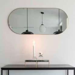 Ovaler Messing-Jersey-Spiegel 35x80 cm