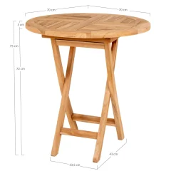 Oviedo Beistelltisch aus natürlichem Teakholz - Ø70x75 cm