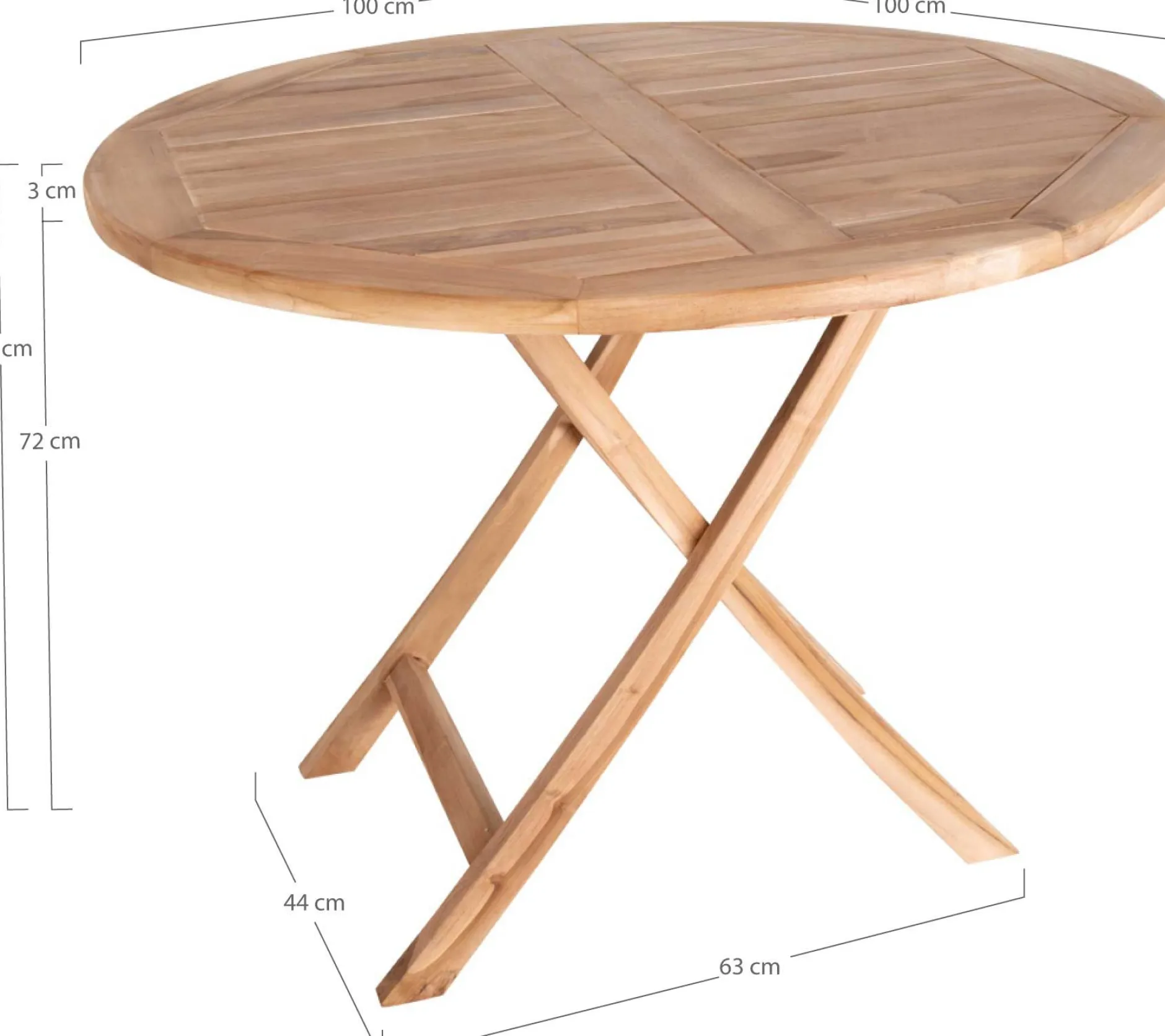 Oviedo Teak Esstisch - Natur inspiriert Ø100x75 cm