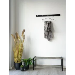 Padova Garderobe - Schwarz | Kiefernholz und Stahl, 5 Haken