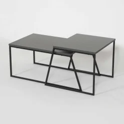 Pal Couchtisch-Set | 100 % MELAMIN | Anthrazit, Schwarz