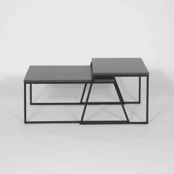 Pal Couchtisch-Set | 100 % MELAMIN | Anthrazit, Schwarz