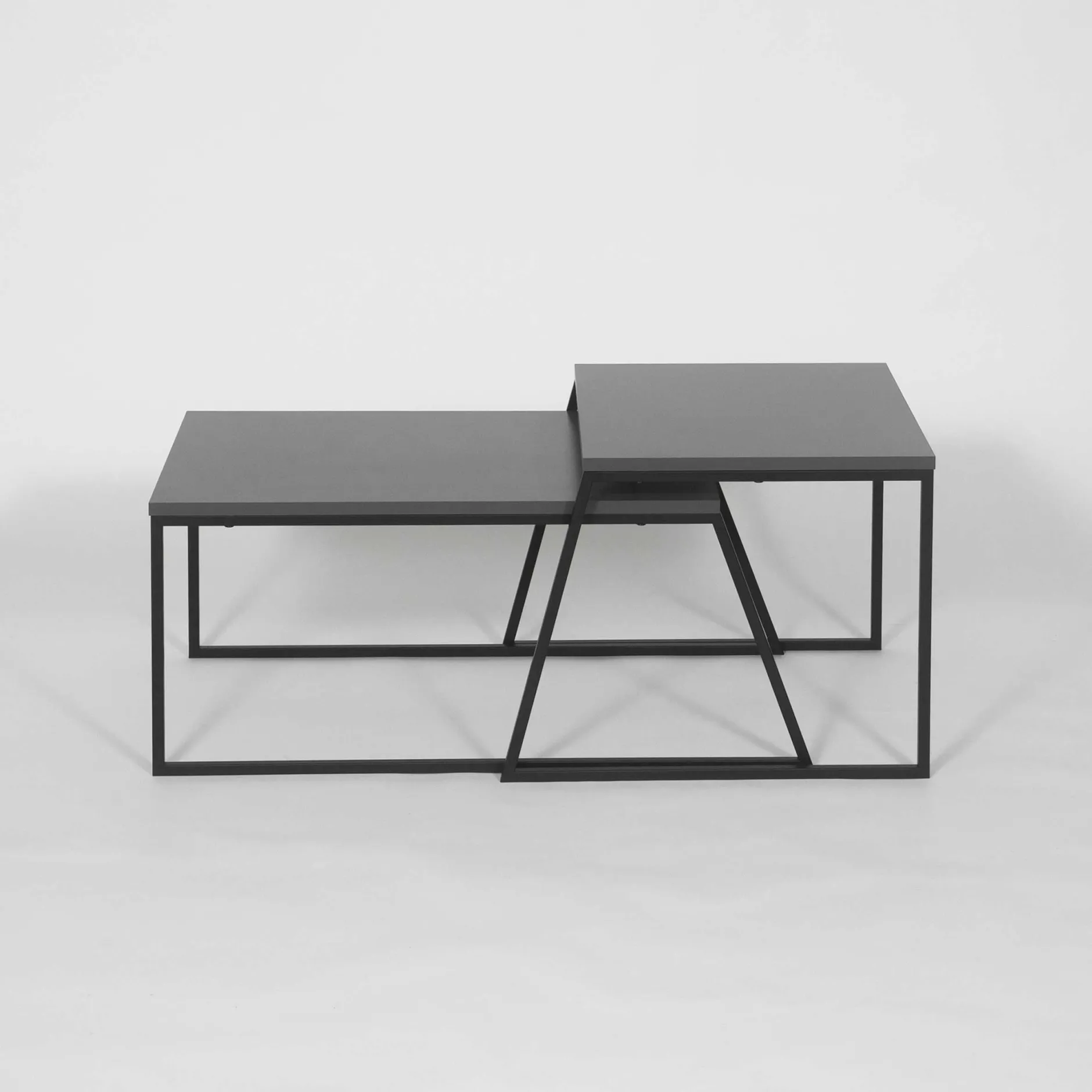 Pal Couchtisch-Set | 100 % MELAMIN | Anthrazit, Schwarz