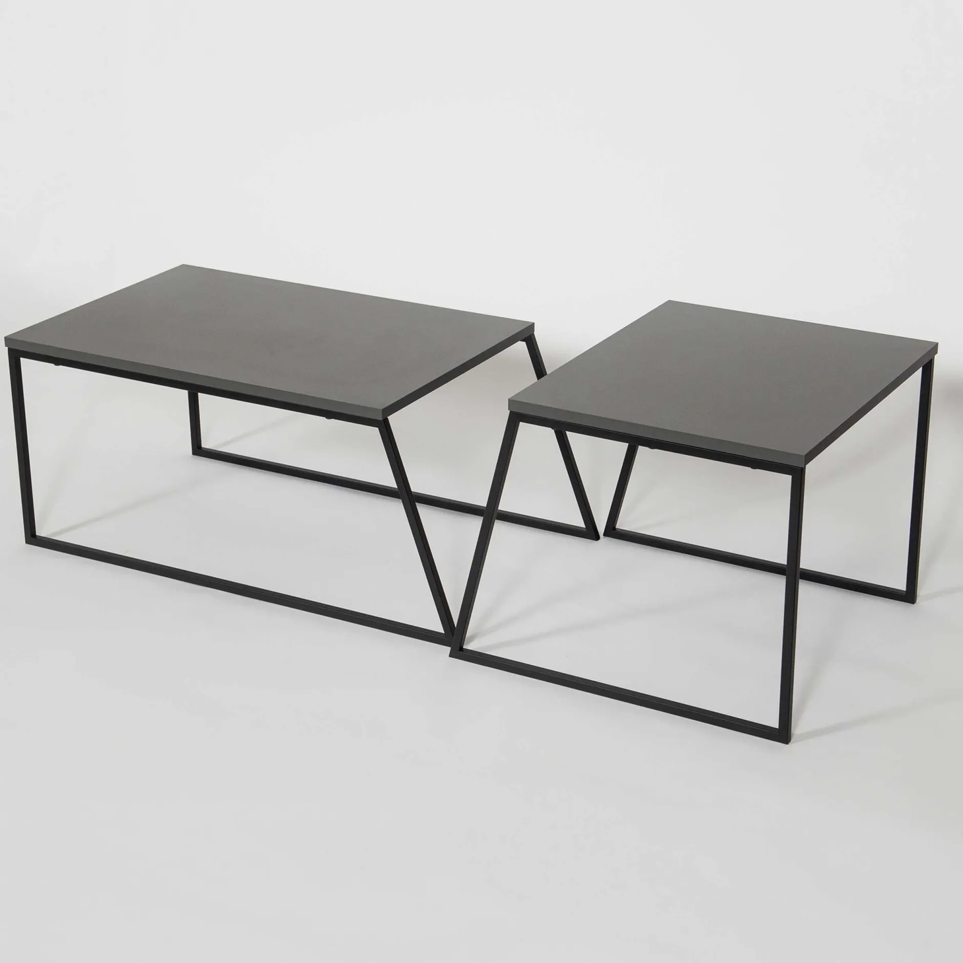 Pal Couchtisch-Set | 100 % MELAMIN | Anthrazit, Schwarz