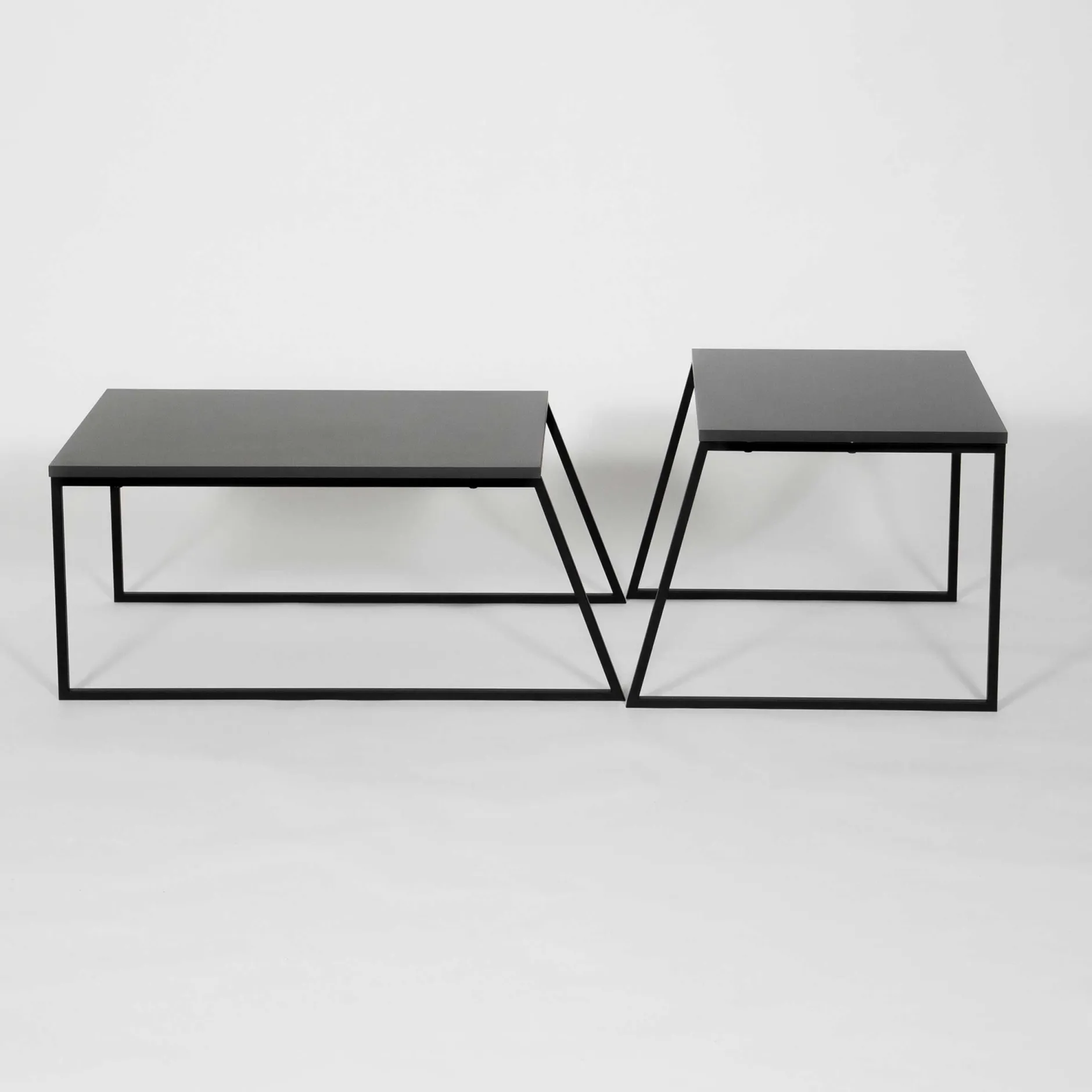 Pal Couchtisch-Set | 100 % MELAMIN | Anthrazit, Schwarz
