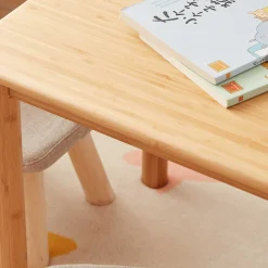 PandaKindertischset : Tisch, zwei Stühle, zwei Hocker - Bambusholz
