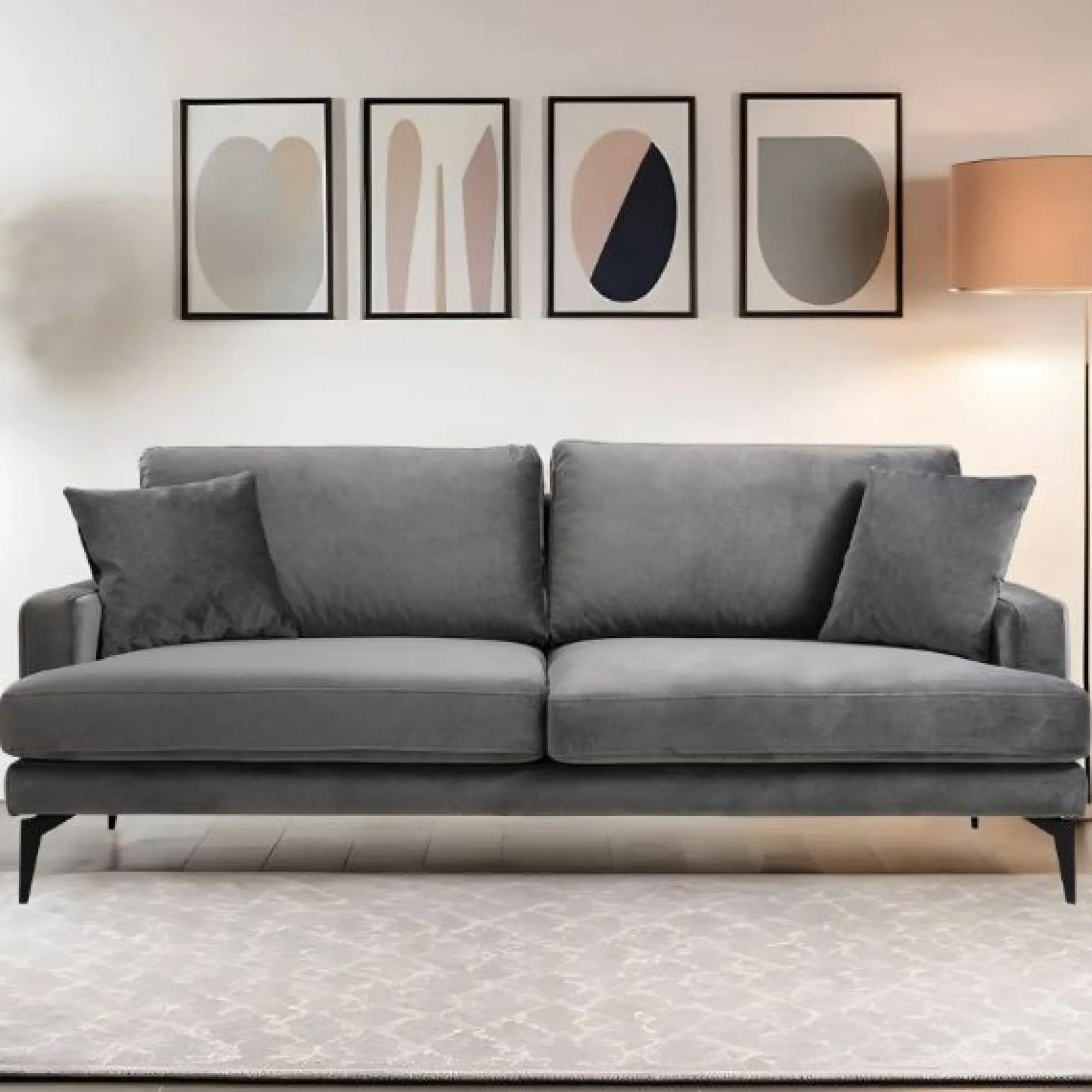 Papira 3-Sitzer-Sofa | BUCHENHOLZ / SPANPLATTE | Grau