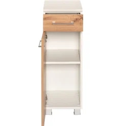 ParesBadezimmer : Spiegelschrank, Waschtischunterschrank, Hängeschränke - Eiche/Weiß