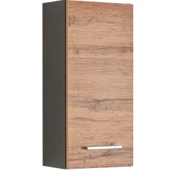 ParesBadezimmer : Spiegelschrank, Waschtischunterschrank, Hängeschränke - Graphit/Eiche
