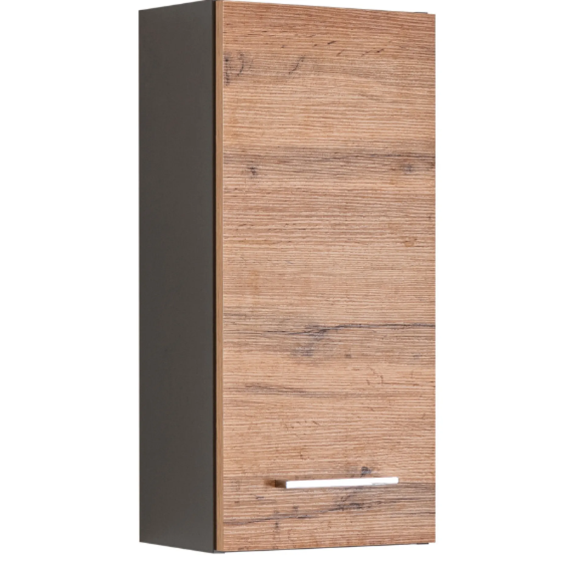 ParesBadezimmer : Spiegelschrank, Waschtischunterschrank, Hängeschränke - Graphit/Eiche