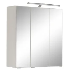 ParesBadezimmer : Säulenschrank, Spiegelschrank, Waschtischunterschrank, Hängeschränke - Eiche/Weiß