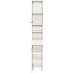 ParesBadezimmer : Säulenschrank, Spiegelschrank, Waschbeckenunterschrank - weiß