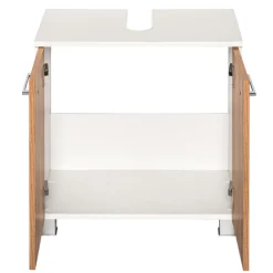 ParesBadezimmer : Säulenschrank, Spiegelschrank, Waschtischunterschrank - Eiche/Weiß