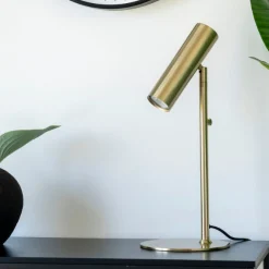 Paris Messing Tischlampe - Elegantes Design, 200 cm Stoffkabel
